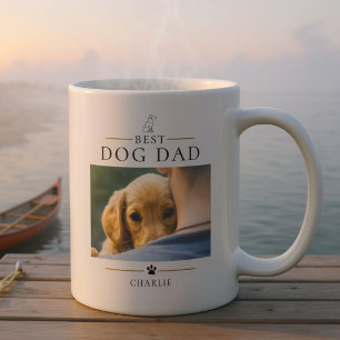 Taza De Café Mejor Papá Perro del Mundo Moderno Foto Personaliz