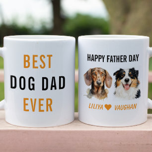Taza De Café Mejor Papá Perro del Mundo Personalizado   Perro D