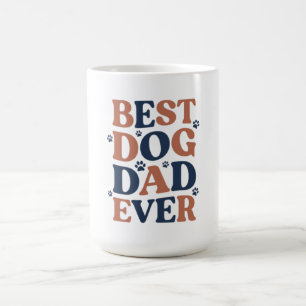 Taza De Café Mejor Papá Perro del Mundo Tipografía Huella Regal