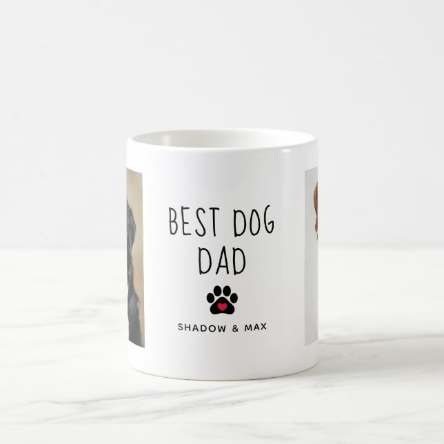 Taza De Café Mejor Papá Perro | Dos café de texto manuscrito fo (Centro)