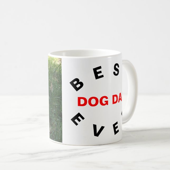 Taza De Café Mejor Papá Perro, Foto De Perro (Anverso derecho)