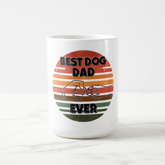 Taza De Café Mejor Papá Perro - Mug De Toro De Paw Retro (Centro)