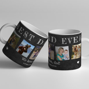 Taza De Café Mejor papá personalizado collage multi foto padre