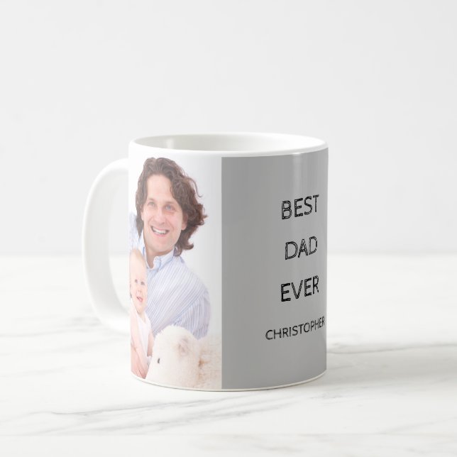 Taza De Café Mejor papa Personalizado de foto Mug (Anverso izquierdo)