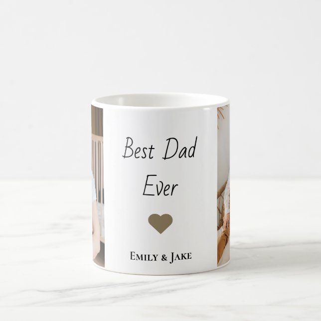 Taza De Café Mejor Papá Personalizado Del Café Mug | Nombres de (Centro)