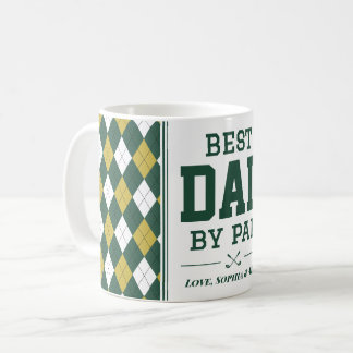 Taza De Café Mejor Papá por Par – Golf Argyle Verde Personaliza