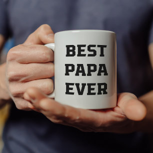 Taza De Café Mejor Papa   Texto y foto negrita y moderno