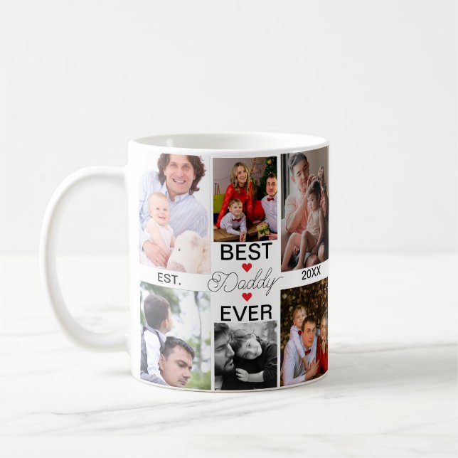 Taza De Café Mejor Papi | Collage de fotos del Día del Padre 6 (Izquierda)