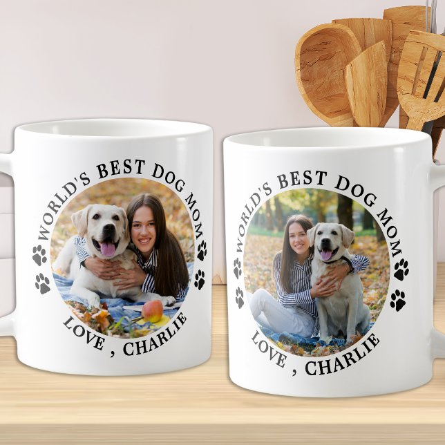 Taza De Café Mejor perro del mundo: mamá pinta foto Mascota (Subido por el creador)