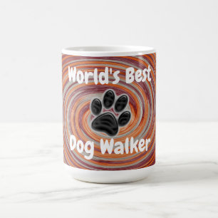 Taza De Café Mejor Perro del Mundo Walker Groovy Paw Imprimir M
