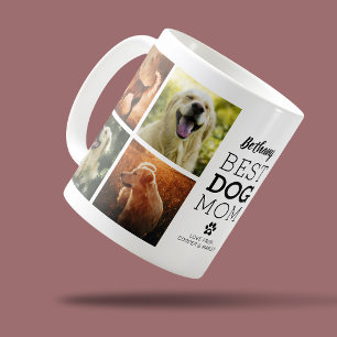 Taza De Café Mejor Perro Mamá Collage de fotos Café Mug