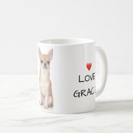 Taza De Café Mejor. Perro Mamá. Foto del nombre de amor de Chih
