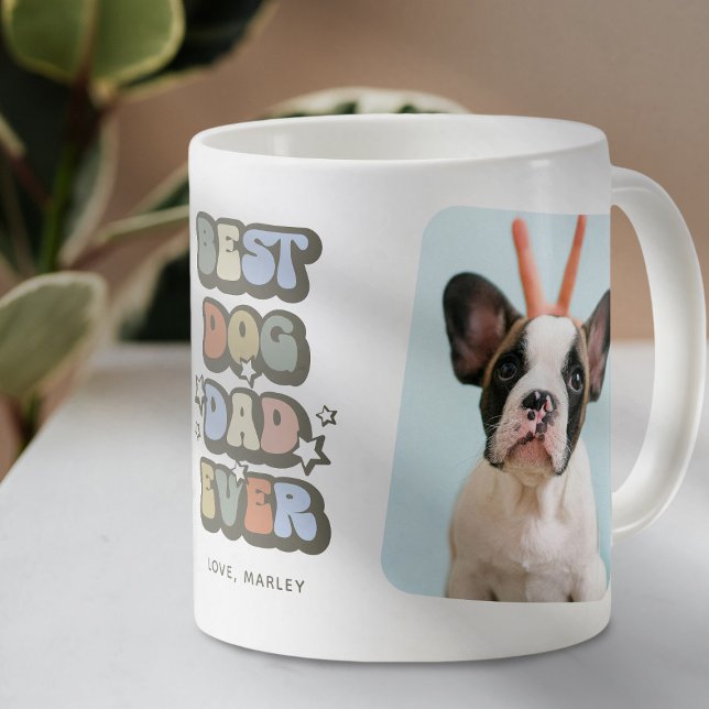 Taza De Café Mejor Perro Retro Papá Nunca 2 Foto (Subido por el creador)