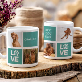 Taza De Café Mejor Perro Verde azulado Personalizado 5 Fotogram
