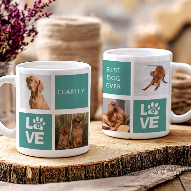 Taza De Café Mejor Perro Verde azulado Personalizado 5 Fotogram (Subido por el creador)