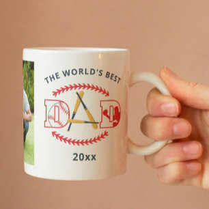 Taza De Café Mejor Personalizado de béisbol de papá del mundo