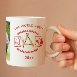 Taza De Café Mejor Personalizado de béisbol de papá del mundo