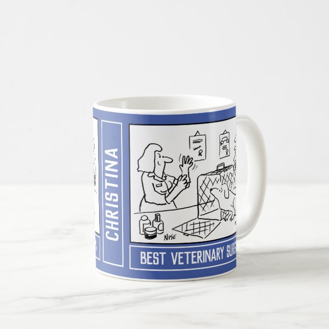 Taza De Café Mejor Personalizado de cirujano veterinario con el (Anverso derecho)