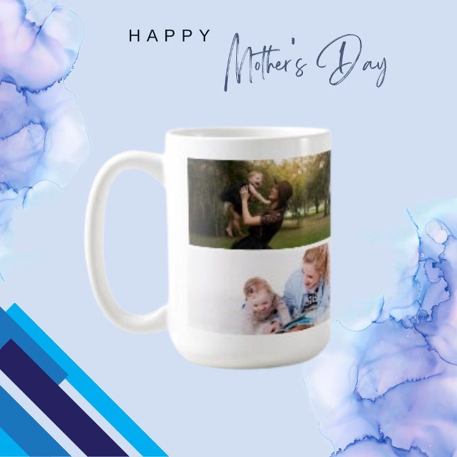 Taza De Café Mejor Personalizado de collage de fotos y madres (Subido por el creador)