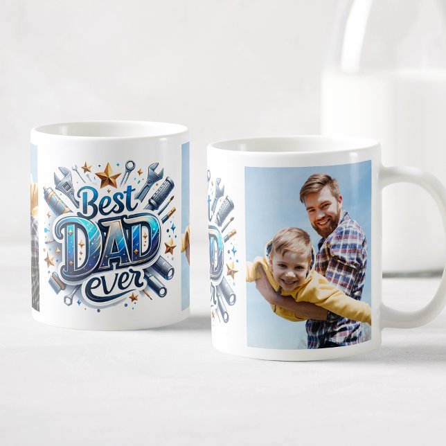 Taza De Café Mejor Personalizado de papá Collage de fotos Handy (Subido por el creador)