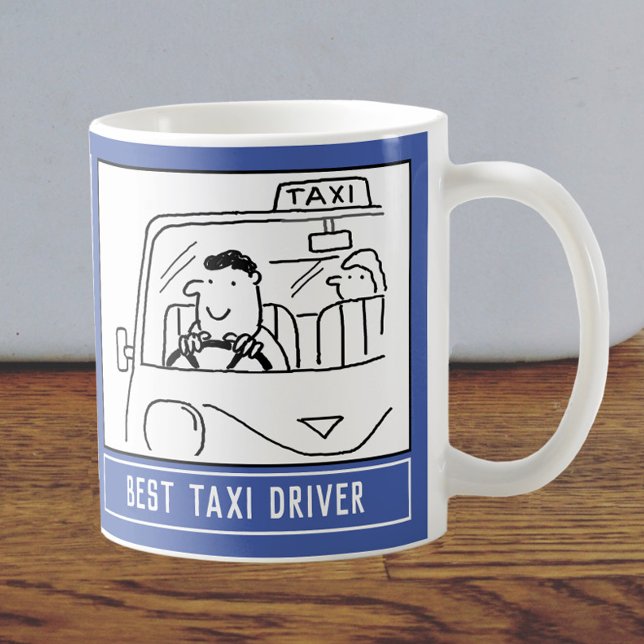 Taza De Café Mejor Personalizado de Taxista con Elección de Nom (Subido por el creador)