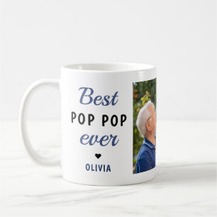Taza De Café Mejor Pop Pop de Todos los Tiempos 2 Collage de Fo