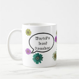 Taza De Café Mejor profesor con diseño floral botánico divertid