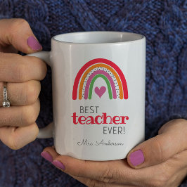 Taza De Café Mejor profesor de arcoiris de color brillante de l