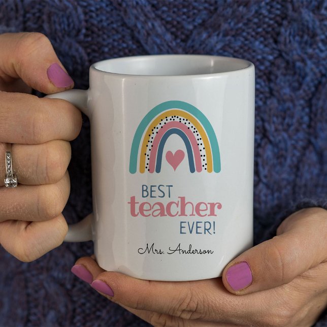 Taza De Café Mejor profesor de arcoiris en la historia (Subido por el creador)