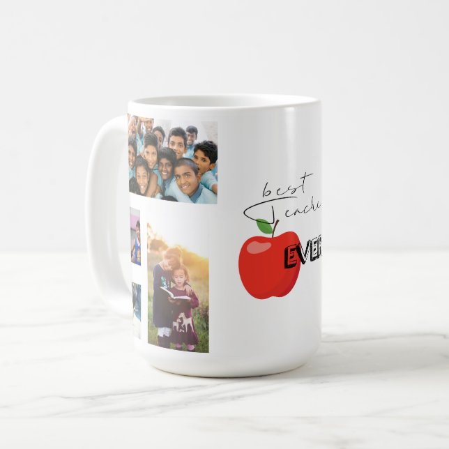 Taza De Café Mejor profesor de fotografía personalizado (Anverso izquierdo)