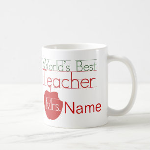 Taza De Café Mejor Profesor de Mundos Personalizados