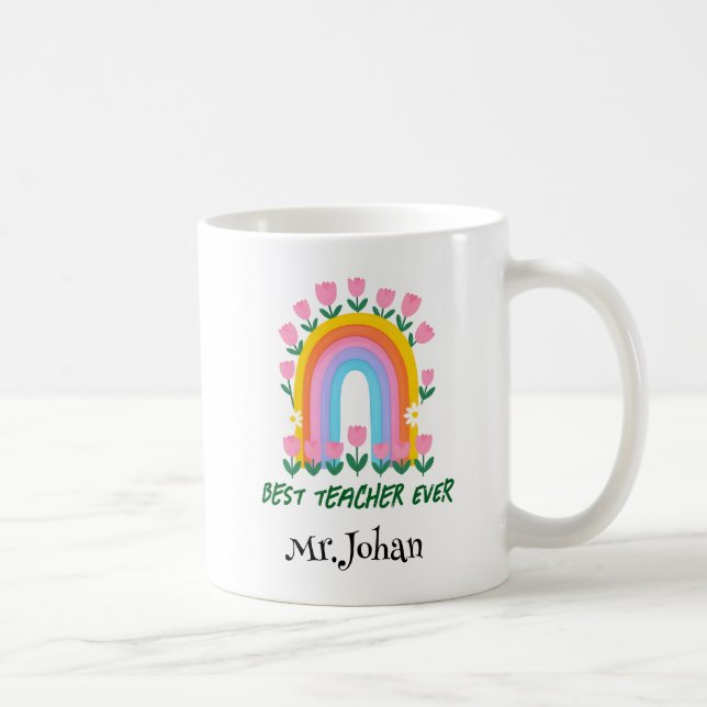 Taza De Café Mejor profesor de música arcoiris (Derecha)