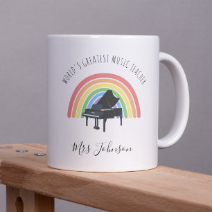 Taza De Café Mejor Profesor de Música Arcoíris Regalo de agrade