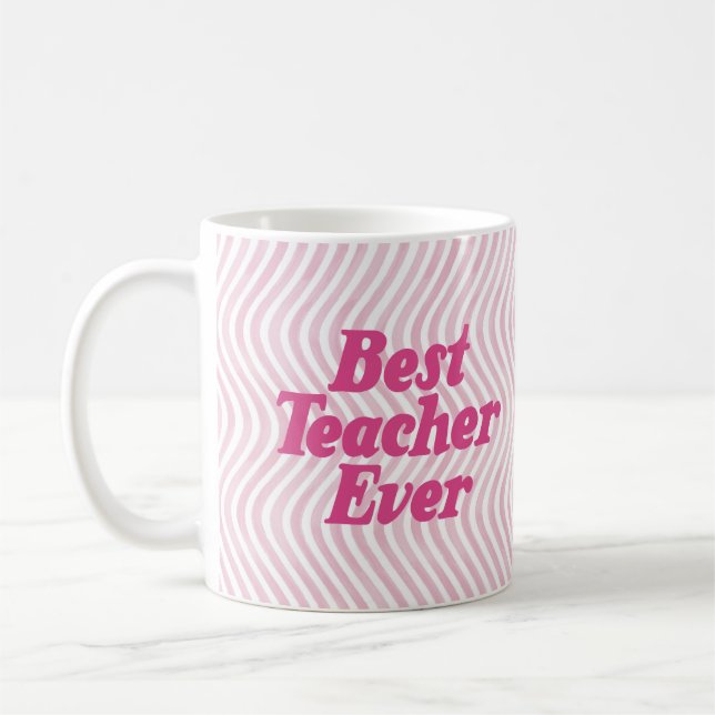 Taza De Café Mejor profesor de peluca rosada (Izquierda)