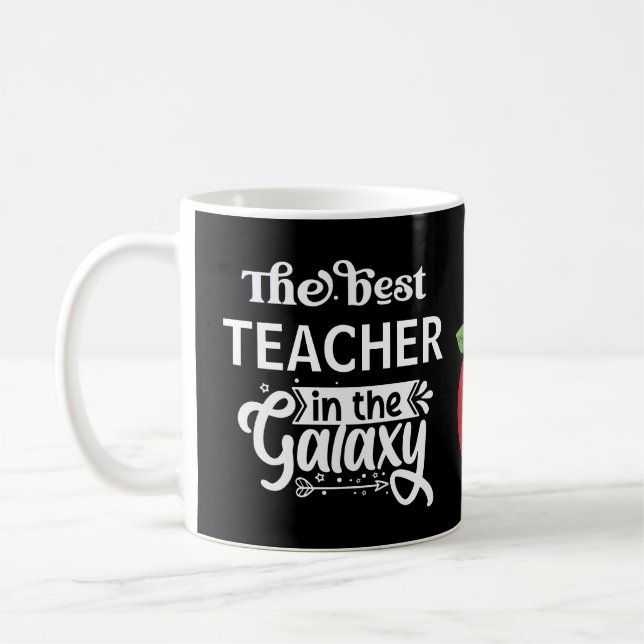 Taza De Café Mejor profesor en galaxia mundial más grande (Izquierda)