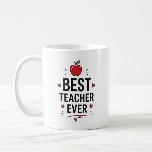 Taza De Café Mejor Profesor Personalizado (Izquierda)