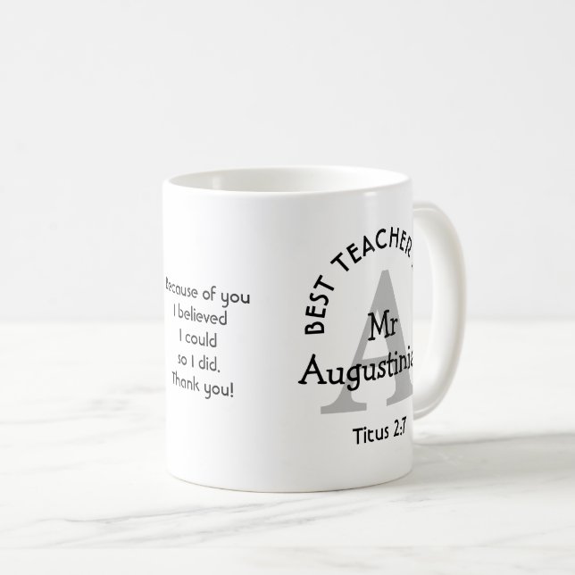 TAZA DE CAFÉ MEJOR PROFESOR QUE NUNCA SE HA PERMITIDO (Anverso derecho)