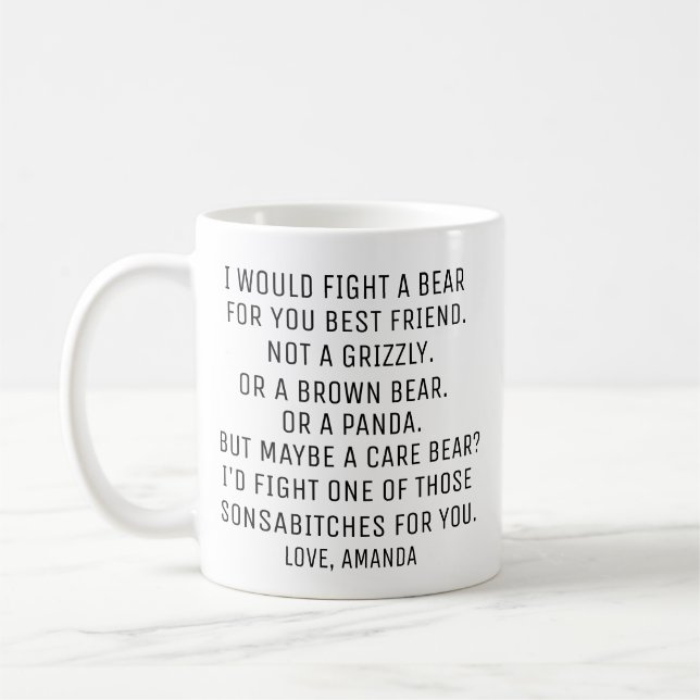Taza De Café Mejor regalo de amigo personalizado, mejor amigo g (Izquierda)