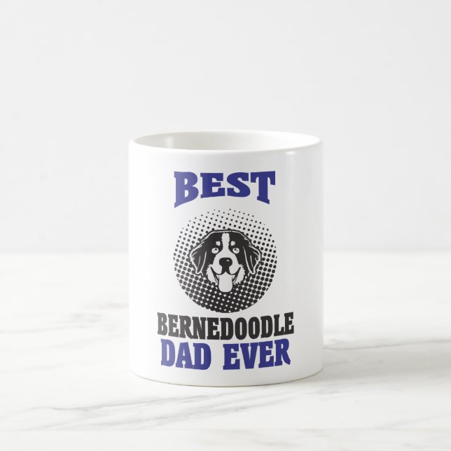 Taza De Café Mejor regalo de Bernedoodle Dad jamás Mug (Centro)