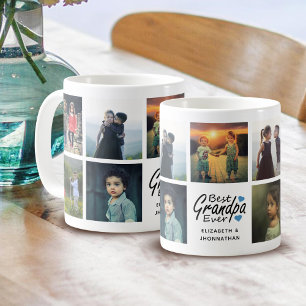 Taza De Café Mejor regalo de Collage de fotos de nombre de guió