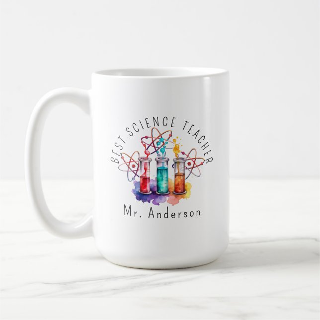 Taza De Café Mejor regalo de profesor de ciencias (Izquierda)