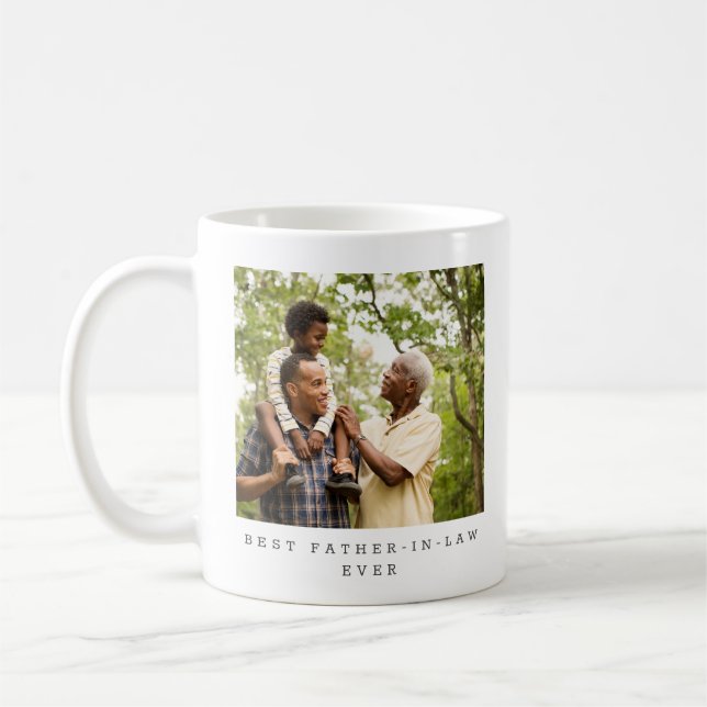 Taza De Café Mejor suegro de la foto personalizada (Izquierda)