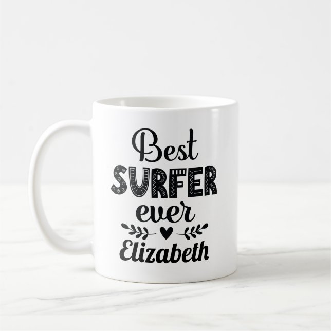 Taza De Café Mejor Surfista Que Nunca Sea Un Regalo De Surf (Izquierda)