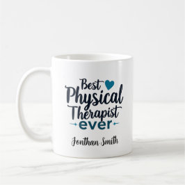 Taza De Café Mejor Terapeuta Físico Tipografía Regalo