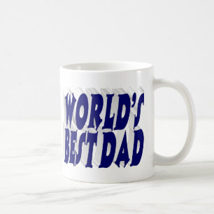 Taza De Café Mejor texto azul oscuro 3d de papá