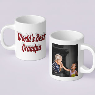 Taza De Café Mejor texto de foto burgundy del abuelo