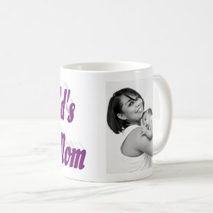 Taza De Café Mejor texto púrpura de foto de mamá