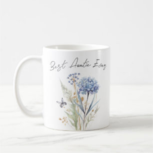 Taza De Café Mejor Tía Flores Azules de la Historia