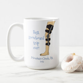 Taza De Café Mejor viaje de snowboard hasta la rodilla divertid