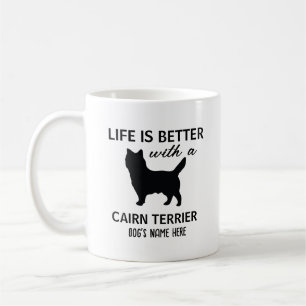 Taza De Café Mejor vida personalizada de Cairn Terrier